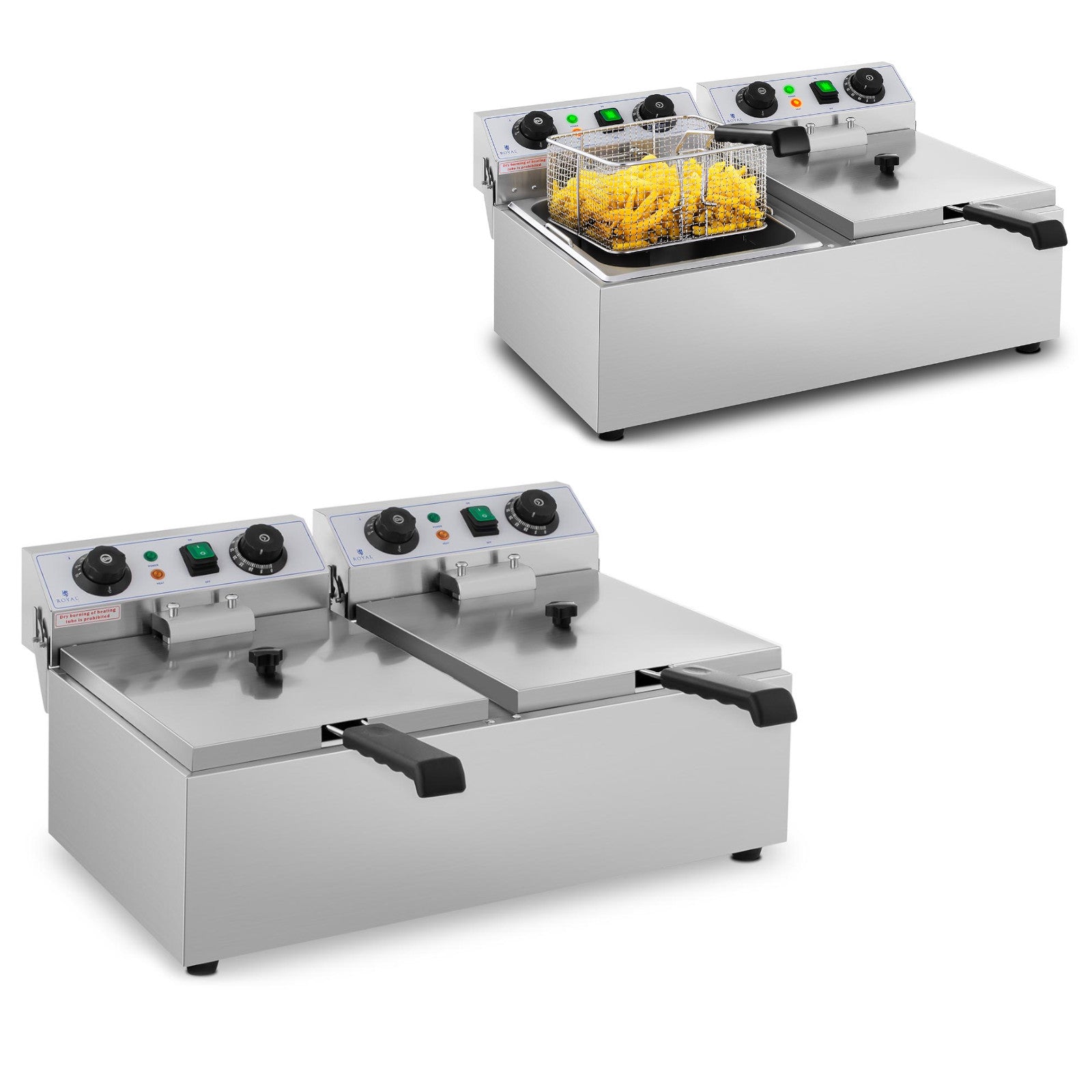 Electric gastronomy Fryer TIMER 230 V 2 x 3200W 2 x 10 L - Carlat