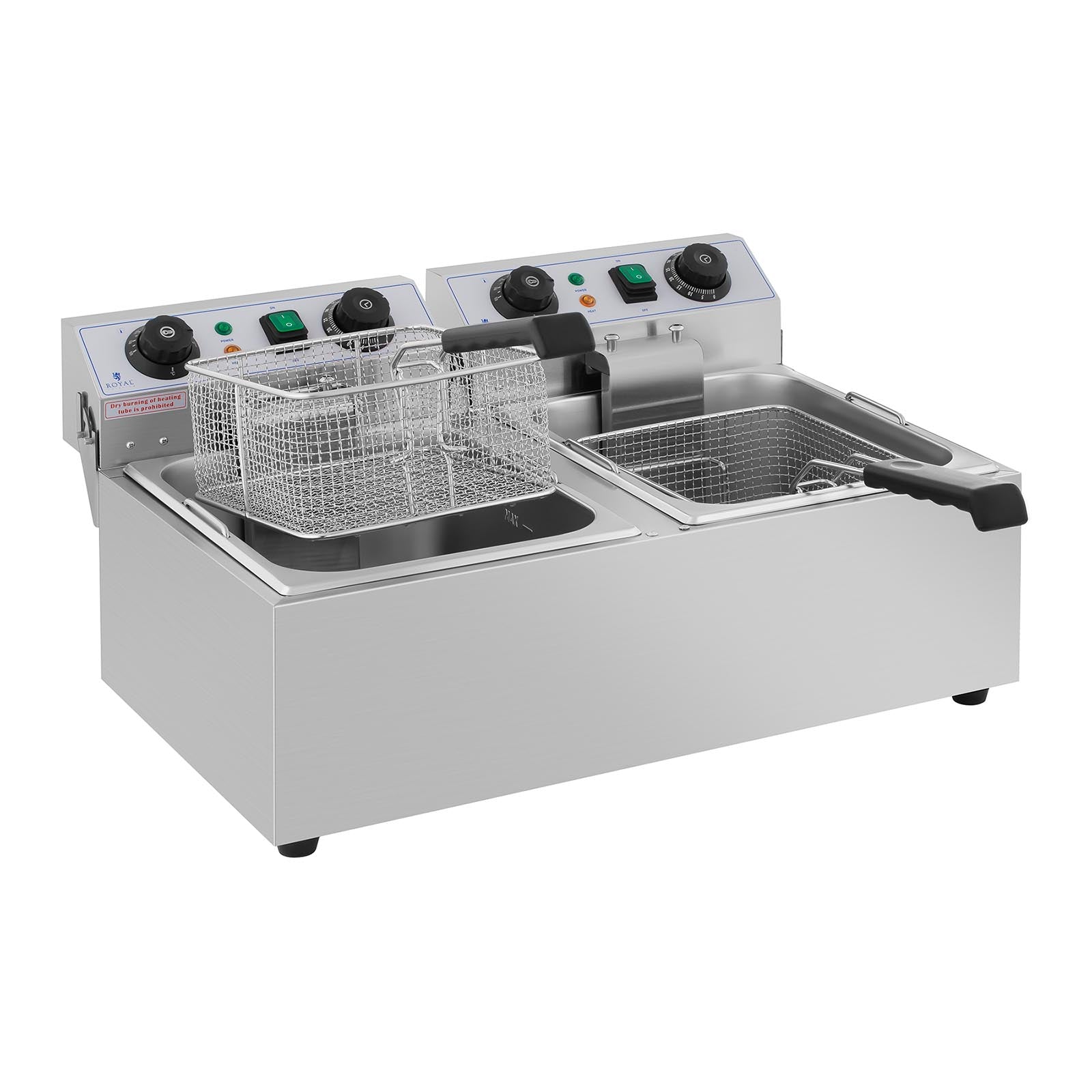 Electric gastronomy Fryer TIMER 230 V 2 x 3200W 2 x 10 L - Carlat