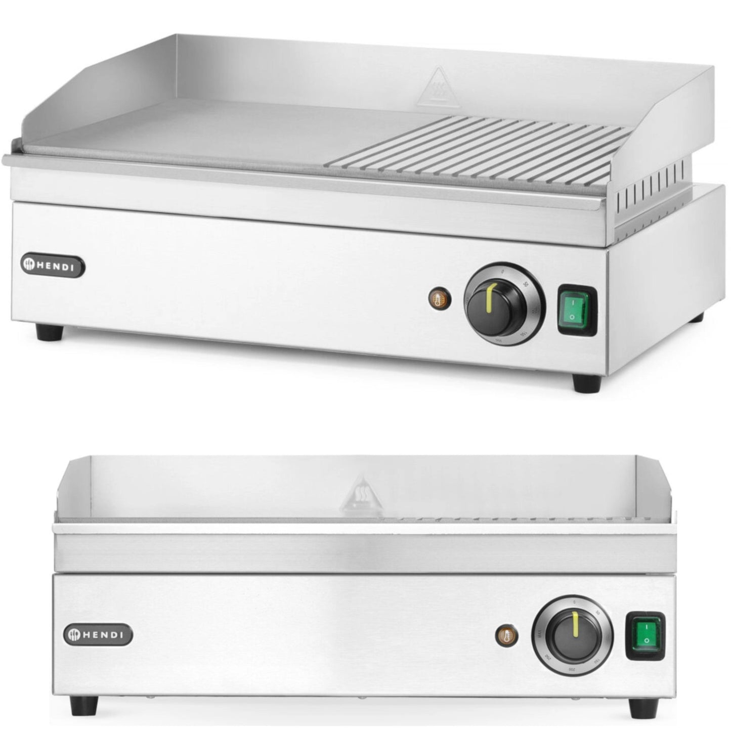 Electric grill, smooth, grooved grill plate, 527 x 404 mm, 2400 W - Carlat