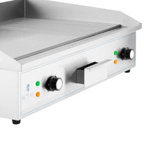 Electric grill, smooth, grooved grill plate, 727 x 420 mm, 4400 W - Carlat
