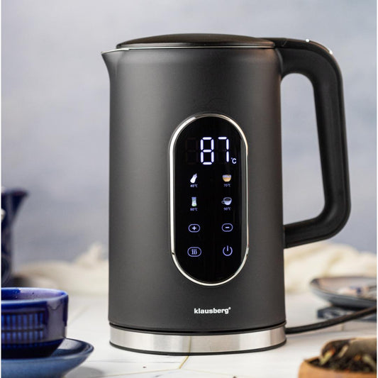 Electric kettle, black, with LED display, 1.7 L, Klausberg, KB-7891 - Carlat