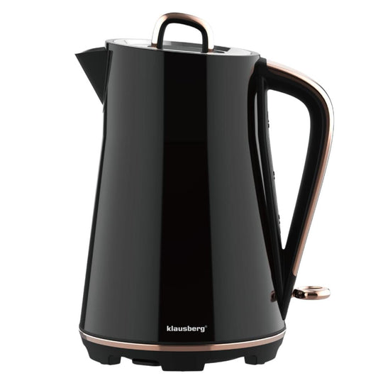 Electric kettle, stainless steel, black, 1.7 L, 1850–2200 W, Klausberg, KB-9015 - Carlat