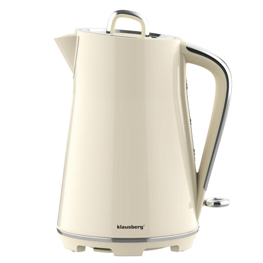 Electric kettle, stainless steel, cream, 1.7 L, 1850–2200 W, Klausberg, KB-9016 - Carlat