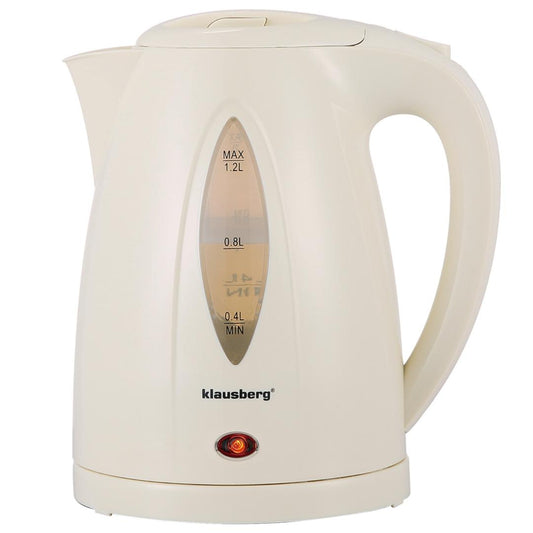Electric kettles – 1.2-liter electric kettle, cream-colored, LED, fast boiling, Klausberg - Carlat