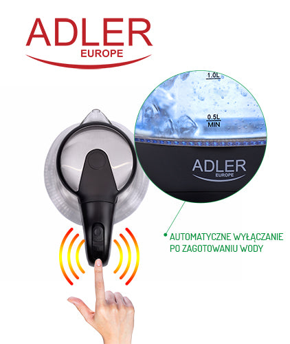 ADLER Electric kettles – AD 1224 1.5-liter glass kettle – image 14