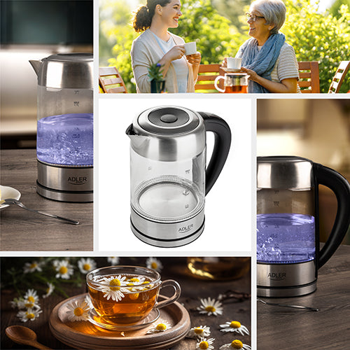 ADLER Electric kettles – AD 1247 1.7-liter glass kettle with temperature control – image 6