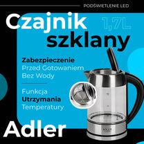ADLER Electric kettles – AD 1247 1.7-liter glass kettle with temperature control – image 10