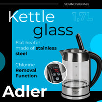 ADLER Electric kettles – AD 1247 1.7-liter glass kettle with temperature control – image 11