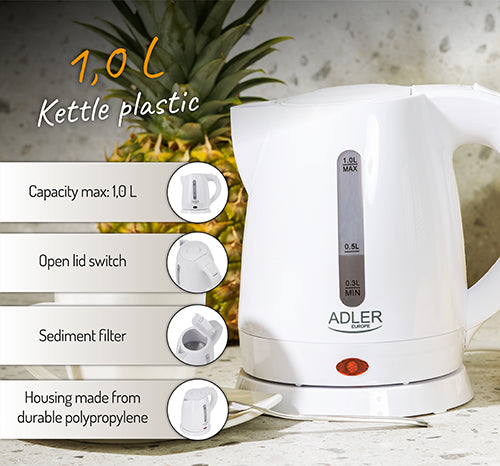 ADLER Electric kettles – AD 1272 1.0-liter plastic kettle – image 2