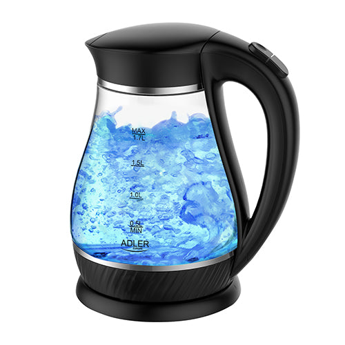 ADLER Electric kettles – AD 1274 black 1.7-liter Glass Kettle