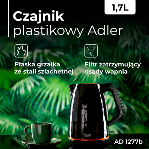 ADLER Electric kettles – AD 1277 black 1.7-liter plastic kettle – image 3