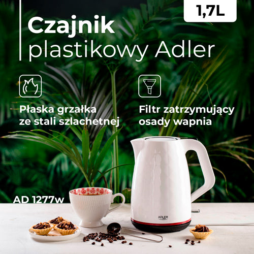 ADLER Electric kettles – AD 1277 white 1.7-liter plastic kettle – image 3