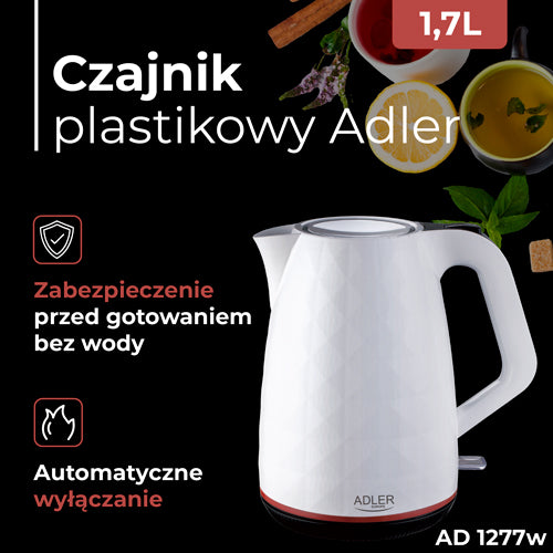 ADLER Electric kettles – AD 1277 white 1.7-liter plastic kettle – image 4