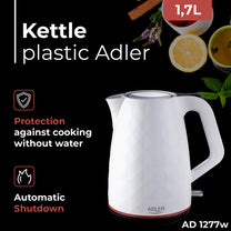 ADLER Electric kettles – AD 1277 white 1.7-liter plastic kettle – image 6