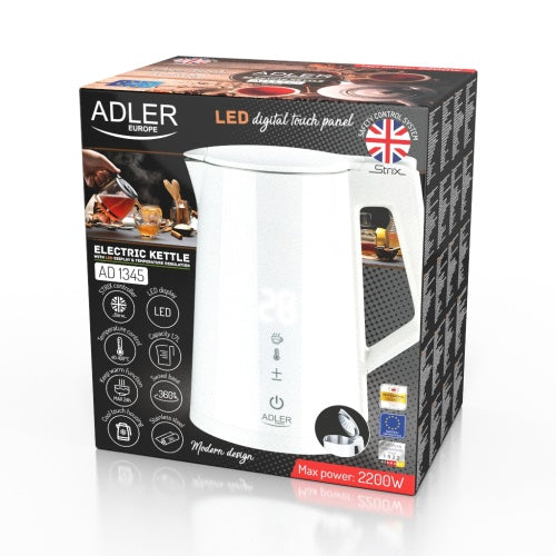 ADLER Electric kettles – AD 1343 white Strix 1.5-liter metal kettle – image 21