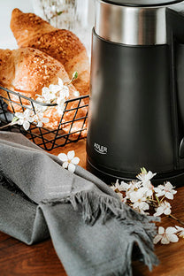 Electric kettles – AD 1372 black 0.6-liter metal kettle - Carlat