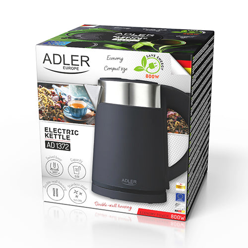 Electric kettles – AD 1372 black 0.6-liter metal kettle - Carlat