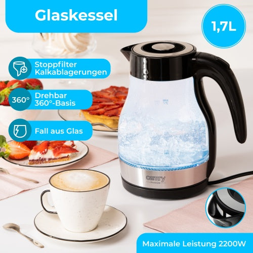 Electric kettles – CR 1300 1.7-liter Glass Kettle - Carlat
