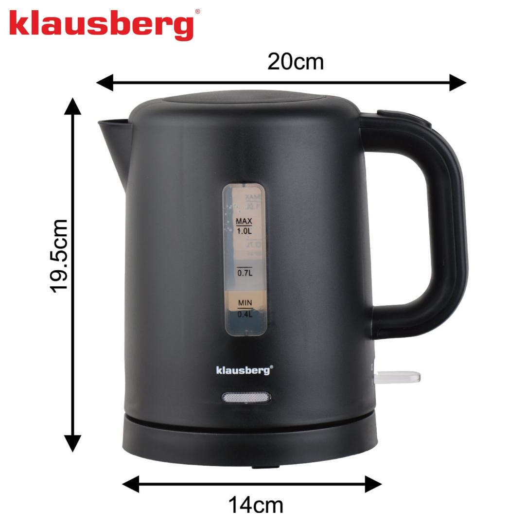 Electric kettles – Electric Travel Kettle, Black, 1.0 L, Klausberg, KB-9046 - Carlat