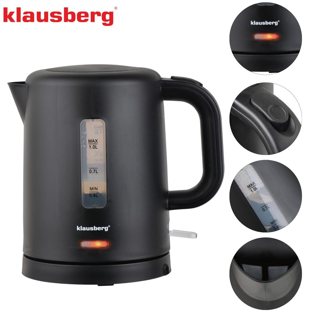 Electric kettles – Electric Travel Kettle, Black, 1.0 L, Klausberg, KB-9046 - Carlat