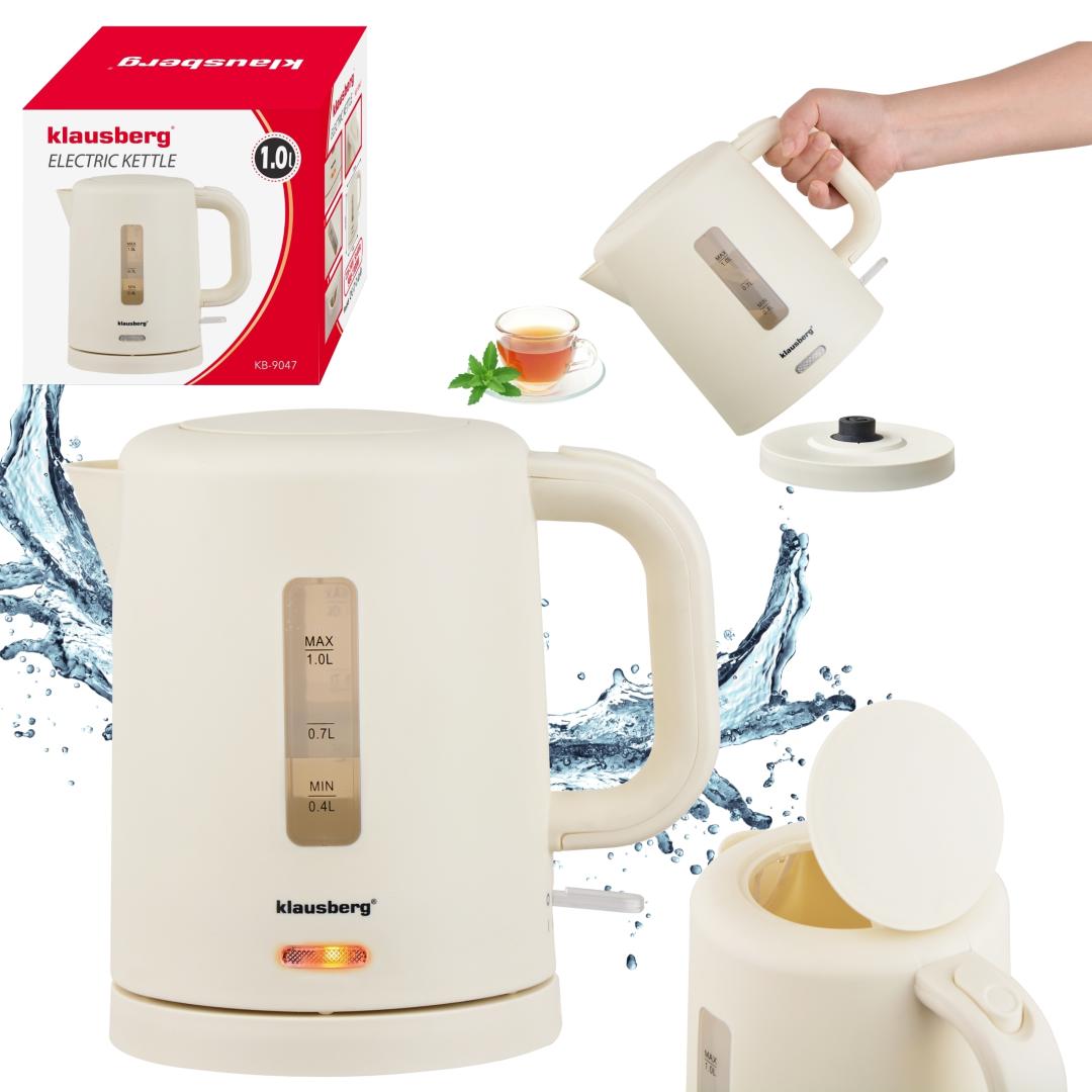 Electric kettles – Electric Travel Kettle, Cream, 1.0 L, Klausberg, KB-9047 - Carlat
