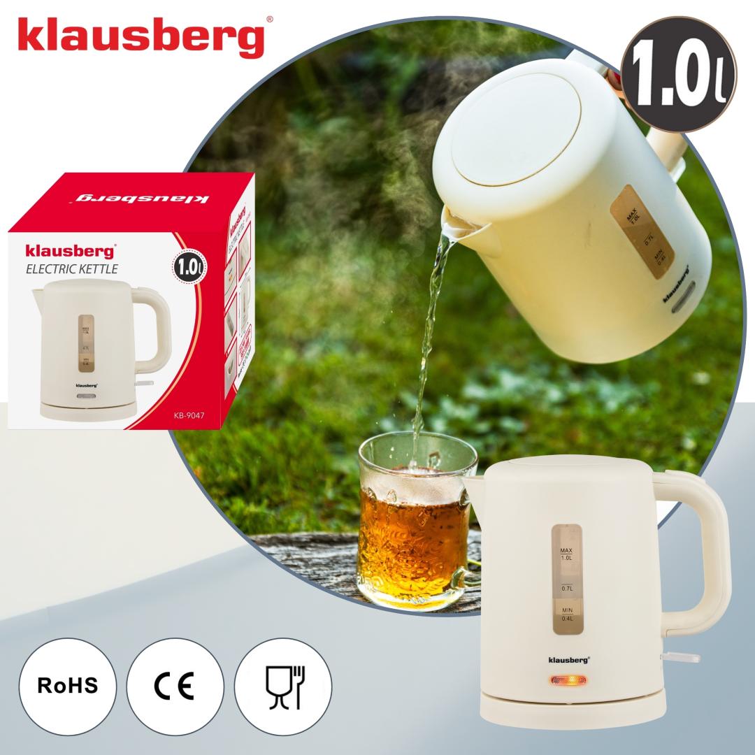 Electric kettles – Electric Travel Kettle, Cream, 1.0 L, Klausberg, KB-9047 - Carlat