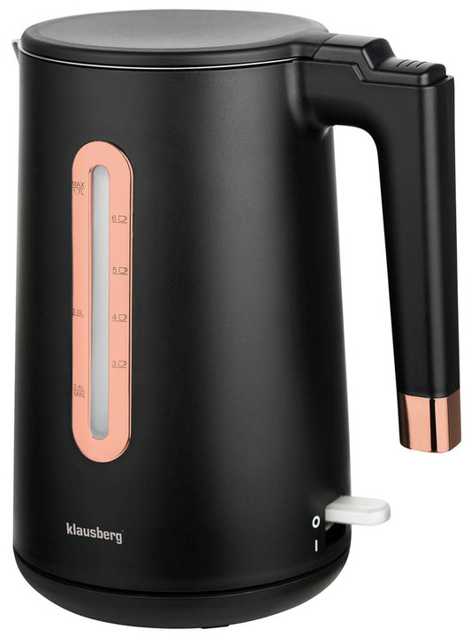 Electric kettles – Electric kettle, black/rose gold, 1.7 L, Klausberg, KB-7889 - Carlat
