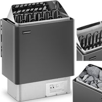 Electric sauna oven 9-13 m3 to 110C 400 V 9 kW black and silver - Carlat