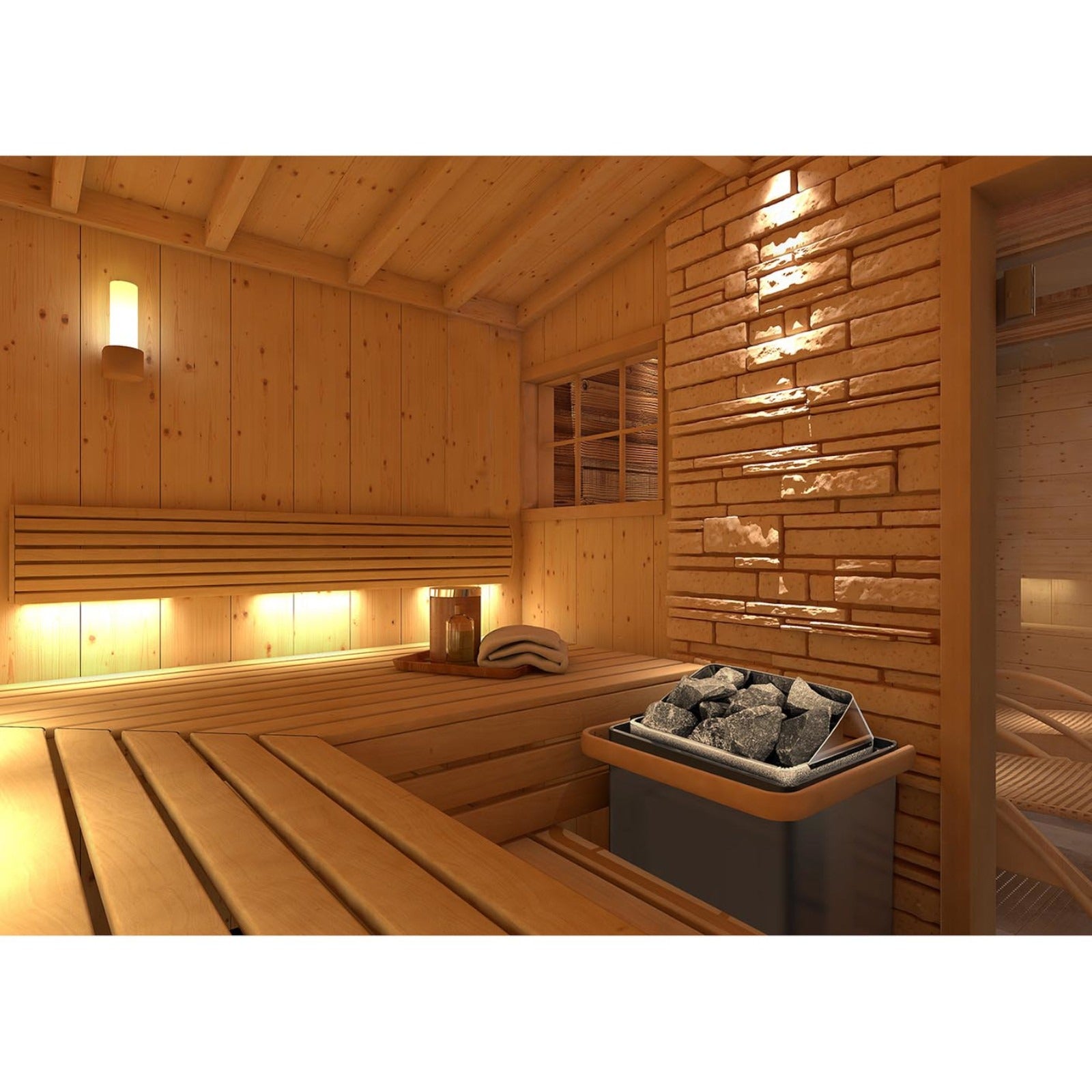 Electric sauna oven 9-13 m3 to 110C 400 V 9 kW black and silver - Carlat