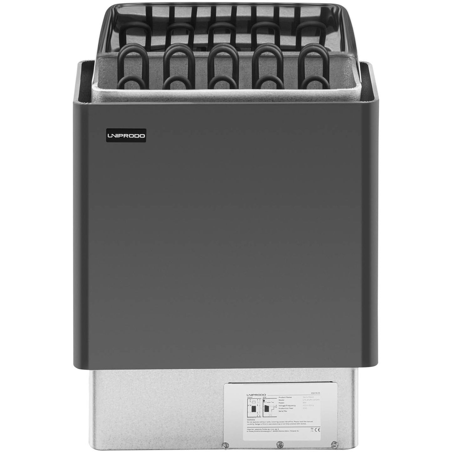 Electric sauna oven 9-13 m3 to 110C 400 V 9 kW black and silver - Carlat