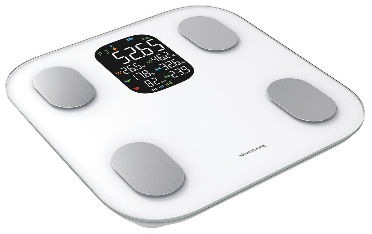 Electronic bathroom scale with body composition analyzer, white, Klausberg, KB-7855