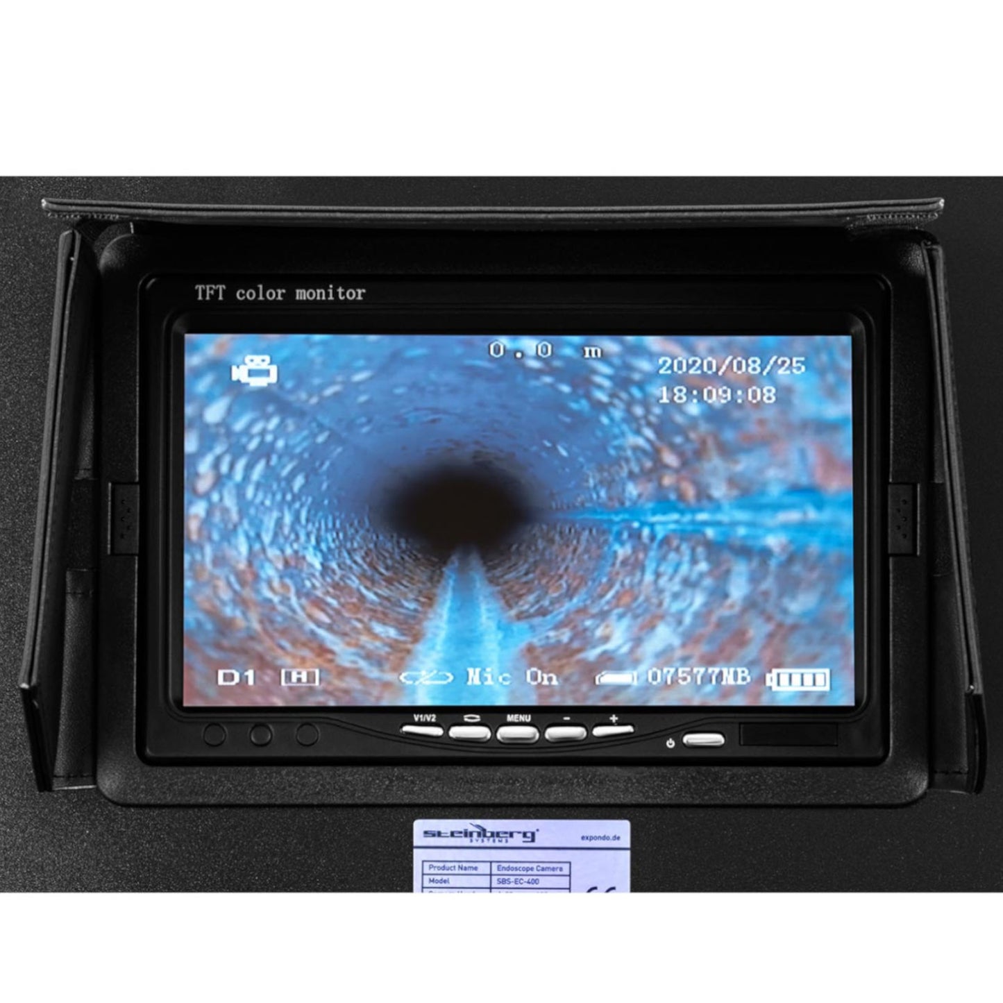 Endoscope LCD TFT 7' pipe inspection camera 40-80 mm long 50m - Carlat