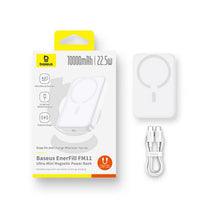 EnerFill FM11 10000mAh 22.5W MagSafe wireless powerbank with 30cm USB-C cable - white - Carlat