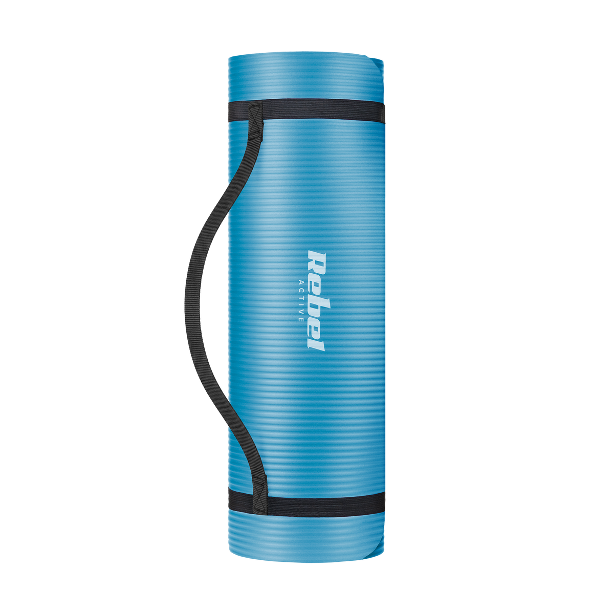 Exercise mat for yoga, Pilates, and fitness, 183x61 cm, 1 cm thick, NBR material, blue, REBEL ACTIVE - Carlat