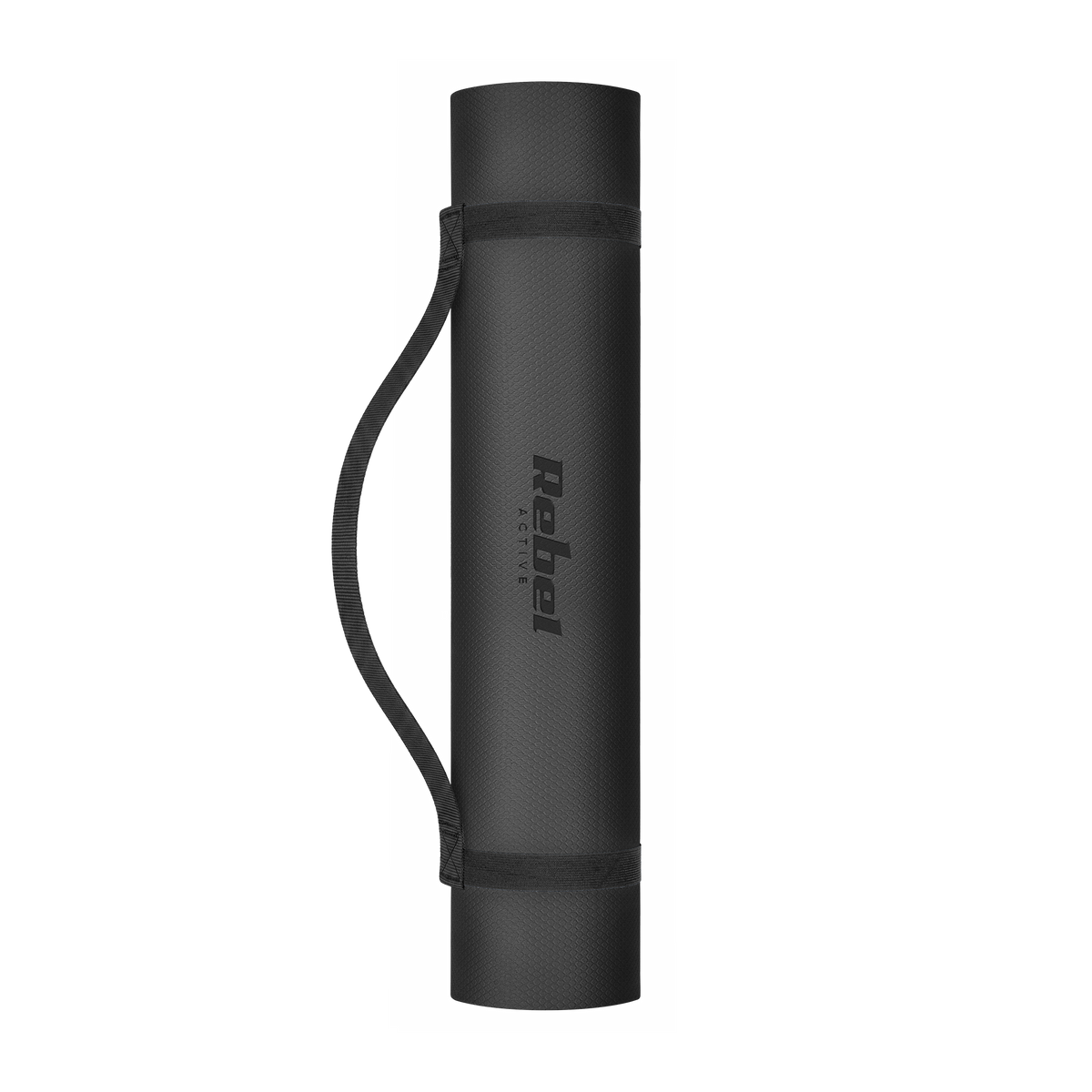 Exercise mat for yoga, Pilates, and fitness, 183x61 cm, 6 mm thick, TPE material, black, REBEL ACTIVE - Carlat