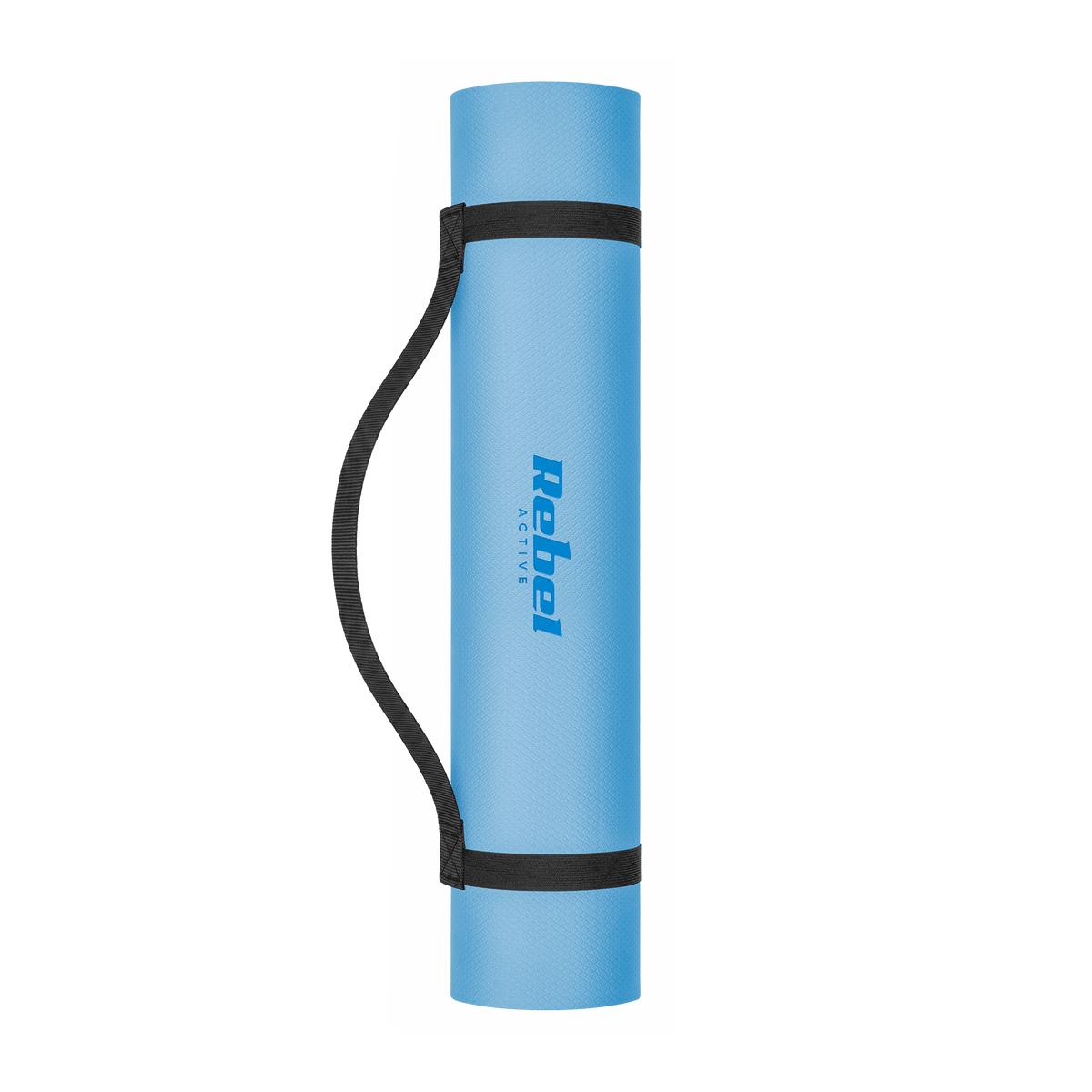 Übungsmatte für Yoga, Pilates und Fitness, 183x61 cm, 6 mm dick, TPE-Material, blau, REBEL ACTIVE