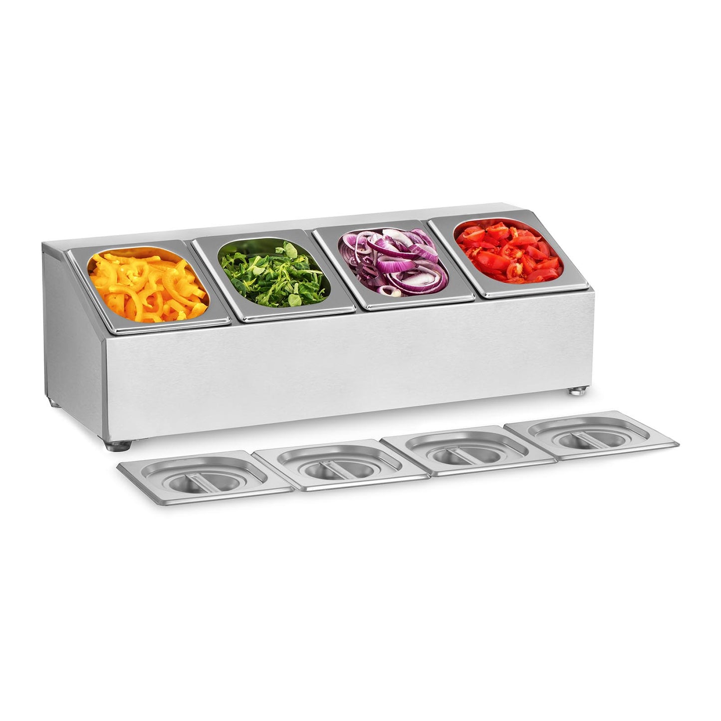 Exhibitor rack for catering containers 4 x GN1/6 + 4 x Containers - Carlat