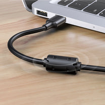 Extension cable adapter for USB 2.0 cable, 5 m, black - Carlat