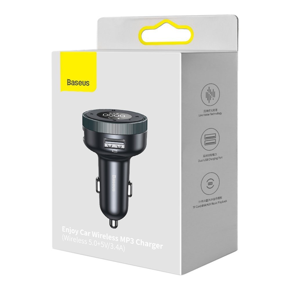 FM transmitter MP3 car charger LED 2x USB Bluetooth black - Carlat