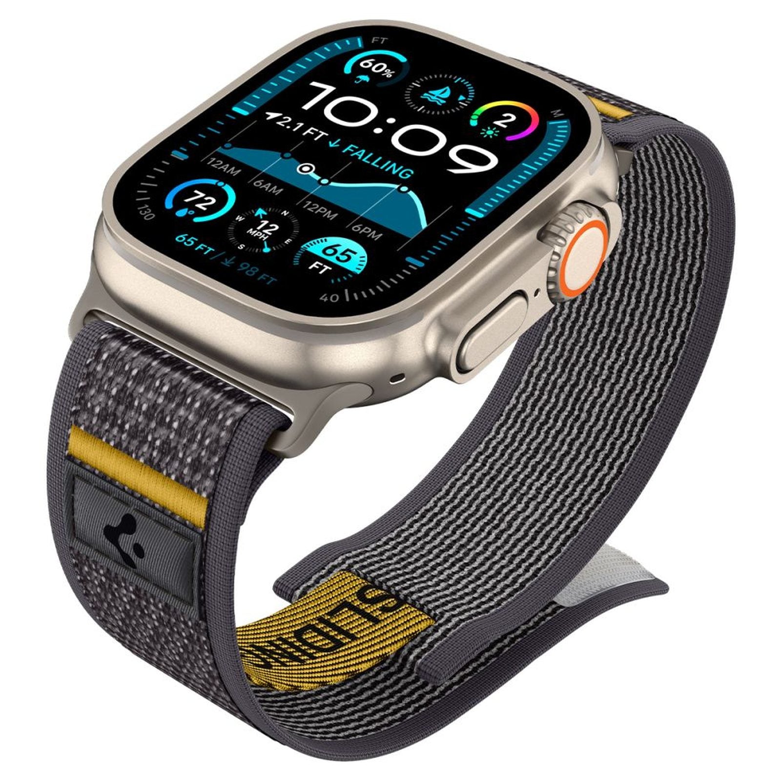 Fabric strap for Apple Watch 44 / 45 / 46 / 49 mm Athlex Air - gray - Carlat