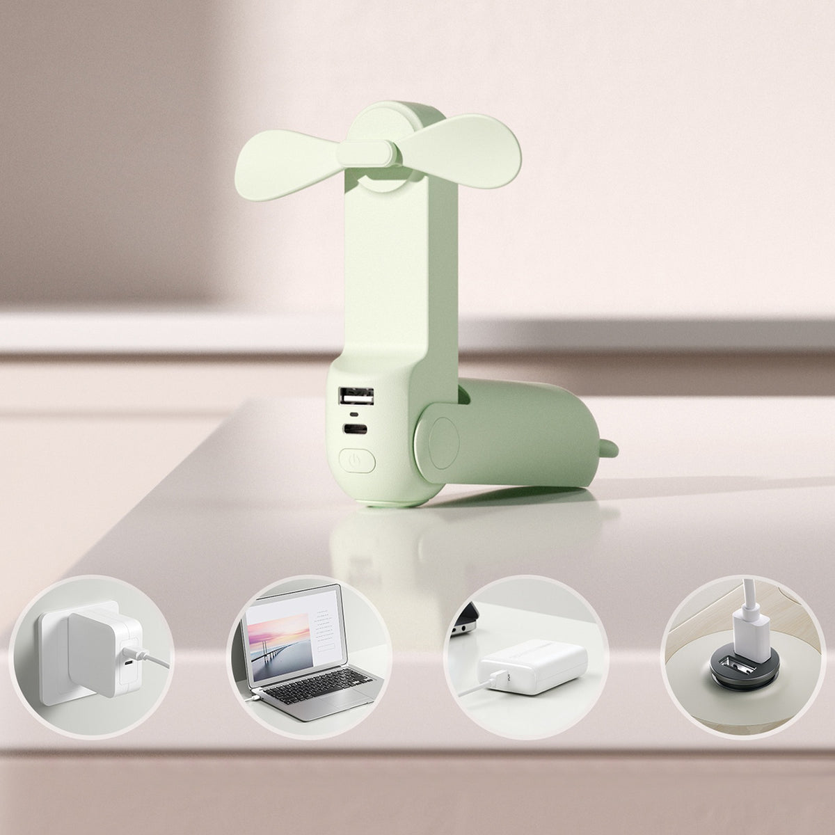 Fans and air conditioners – Mini portable fan with power - Carlat