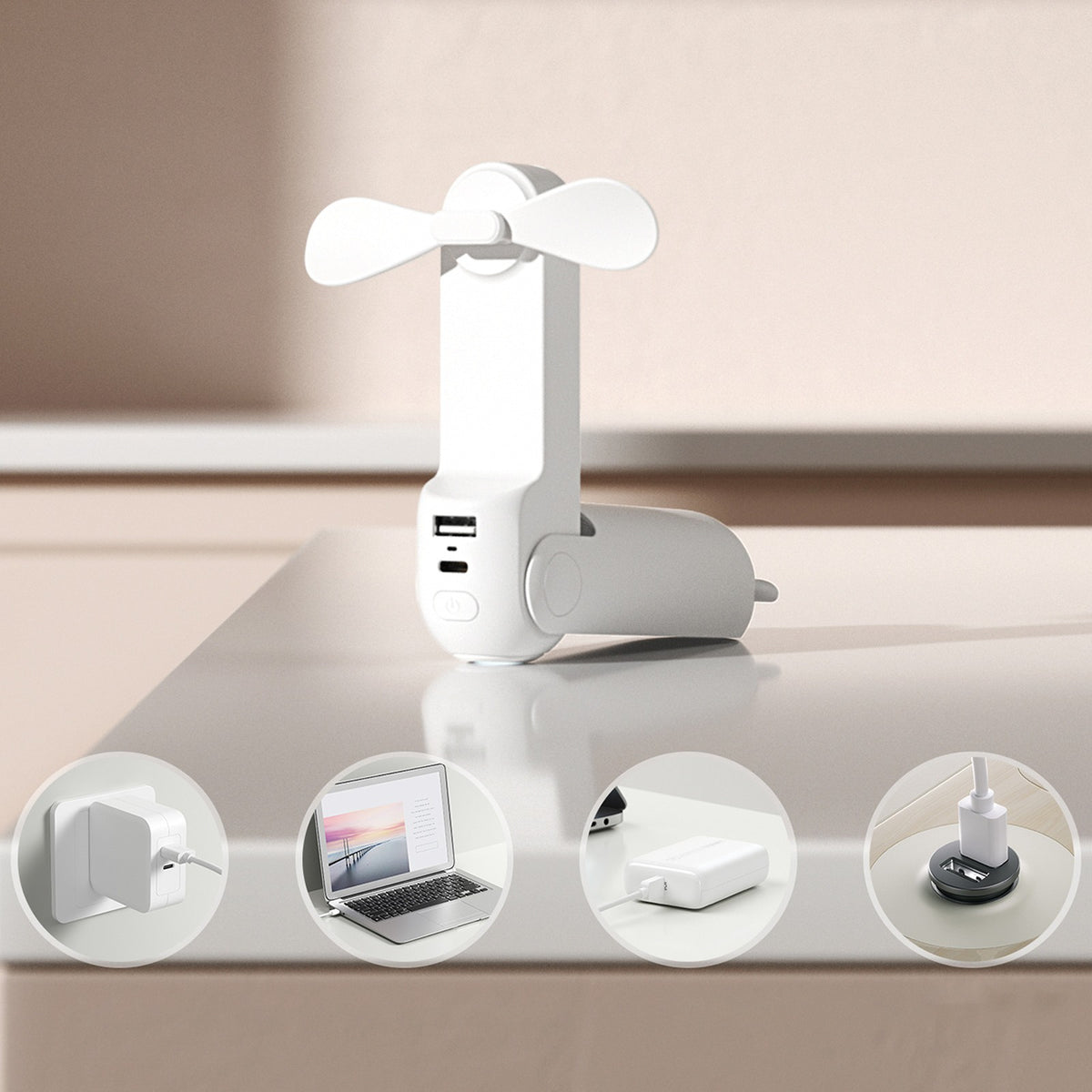 Fans and air conditioners – Mini portable fan with power - Carlat