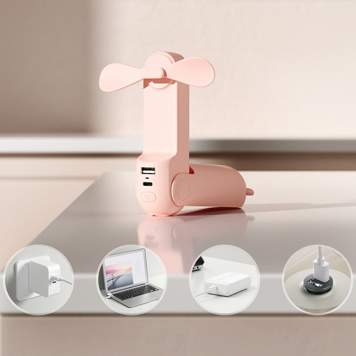 Fans and air conditioners – Mini portable fan with power - Carlat