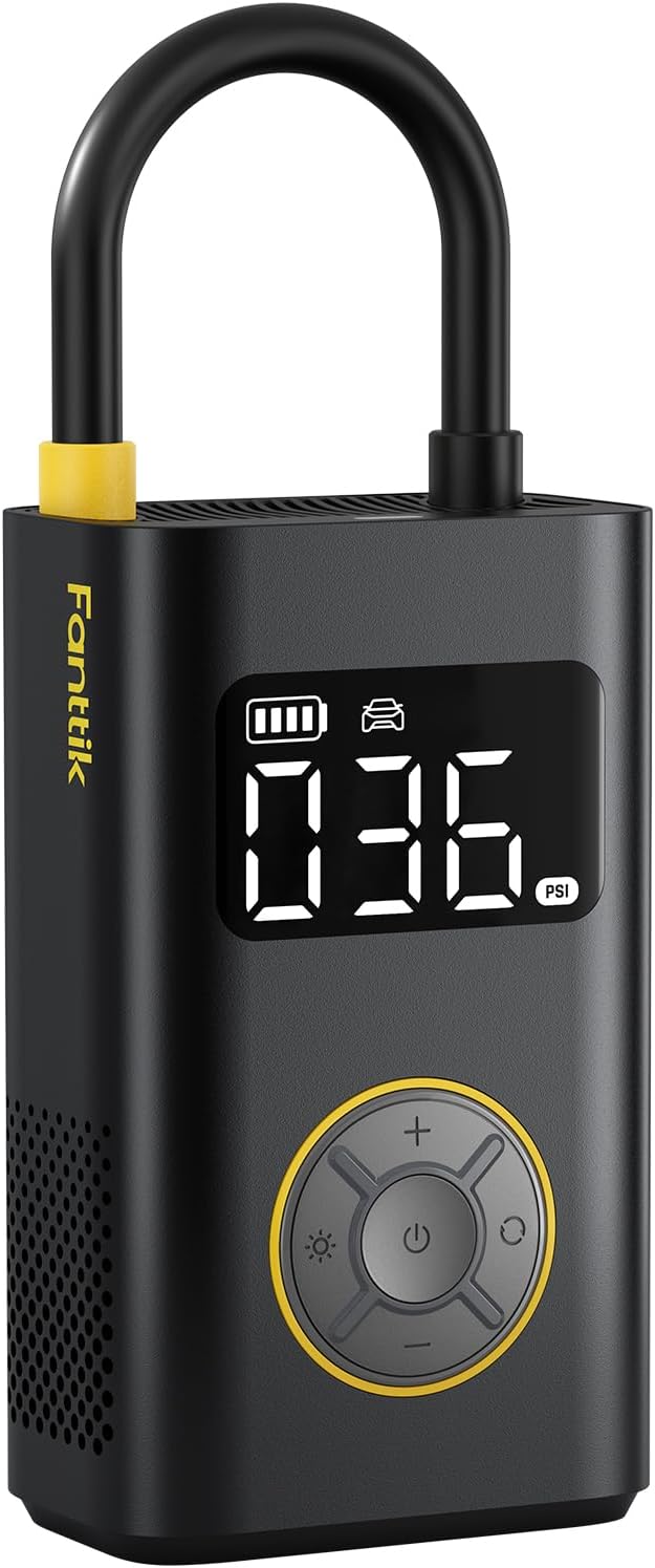 Fanttik X9 Pro Portable Electronic Air Pump, 1 Minute Fast Inflating Electric Compressor, 10.3 Bar/150 PSI Air Compressor with LED Light, for Bicycles, Cars, Motorcycles and Balls - Carlat