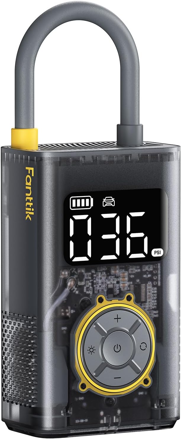 Fanttik X9 Pro Portable Electronic Air Pump, 1 Minute Fast Inflating Electric Compressor, 10.3 Bar/150 PSI Air Compressor with LED Light, for Bicycles, Cars, Motorcycles and Balls - Carlat