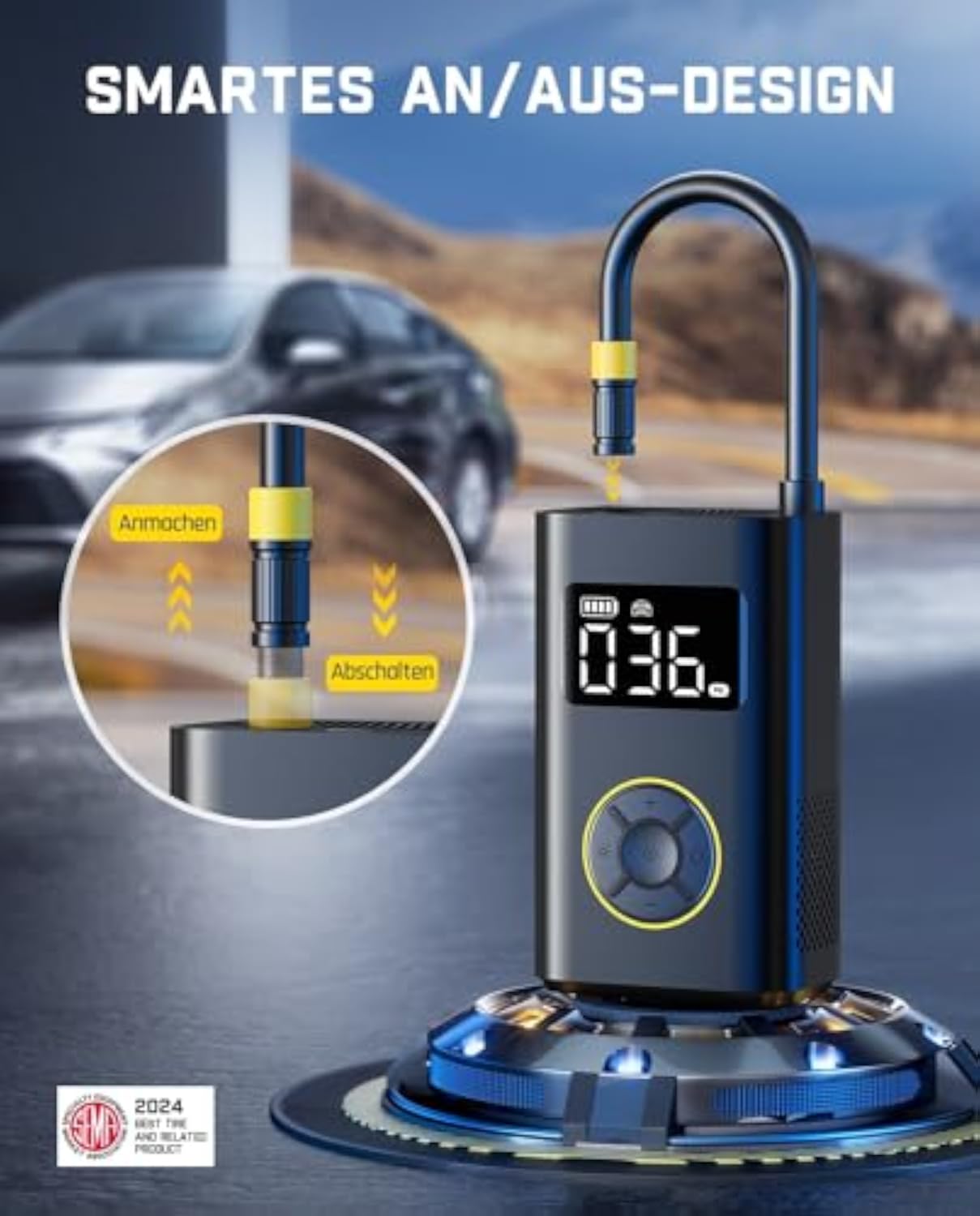 Fanttik X9 Pro Portable Electronic Air Pump, 1 Minute Fast Inflating Electric Compressor, 10.3 Bar/150 PSI Air Compressor with LED Light, for Bicycles, Cars, Motorcycles and Balls - Carlat
