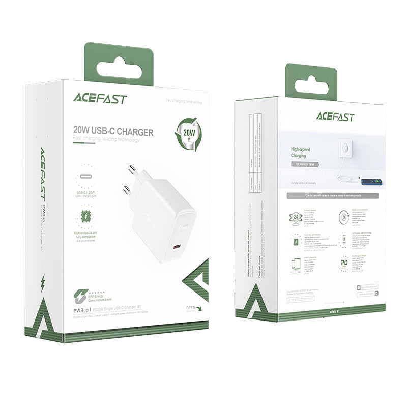 Fast USB-C 20W Power Delivery charger, white - Carlat