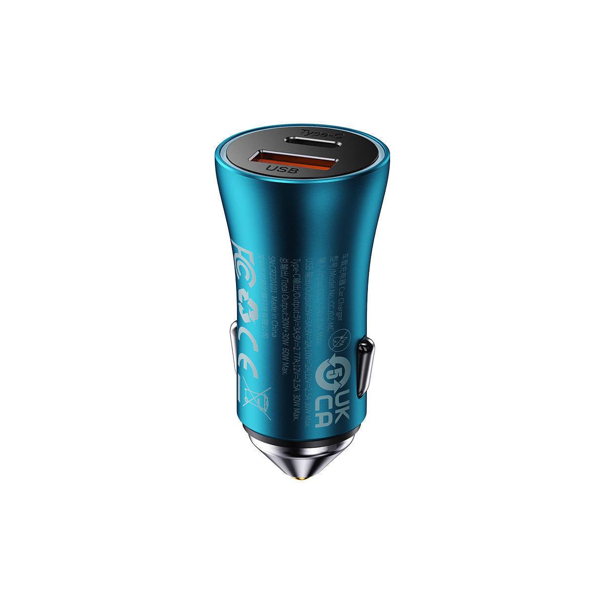 Fast car charger Golden Container Max USB USB-C 60W QC blue - Carlat