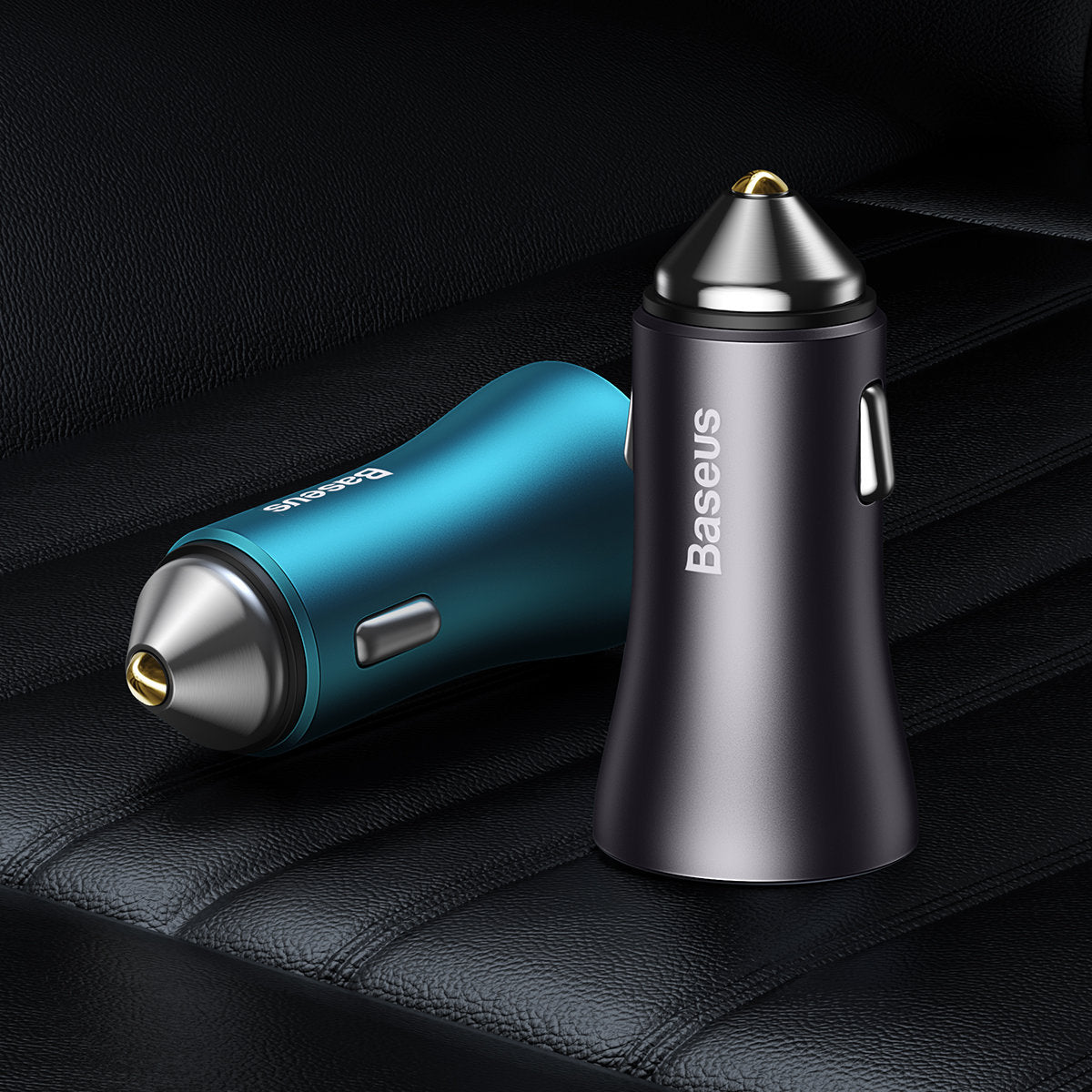 Fast car charger Golden Container Max USB USB-C 60W QC blue - Carlat