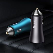 Fast car charger Golden Container Max USB USB-C 60W QC blue - Carlat